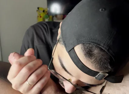 Getting Huge Cumshot in Mouth From My Friend Big Dick