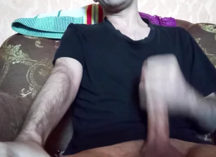 Horny Guy Strocking Big Cock