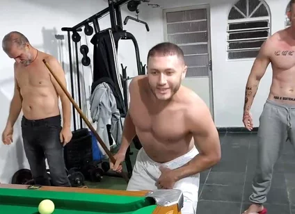 Me, Carmona, Opaido Carmona and Viking De Taubaté Started a Game of Pool Naked