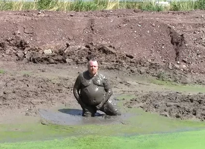 Mud Bath in Dark, Creamy Pond Mud