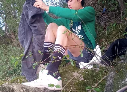 Behind the Scenes Jon Arteen After Masturbating Ejaculating Thick Cum Play Cleaning Tidying up Creating Artistic Sperm on Moss
