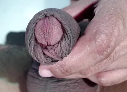 Big Black Wet Foreskin