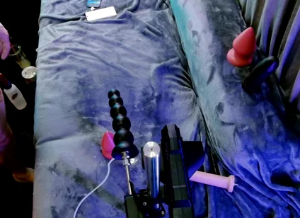 Random Stranger Controls My Fuck Machine and Destroys My Hole with Huge Anal Beads Deepest Ride and Massive Load