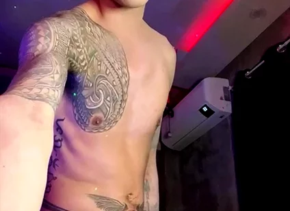 Asian Inked Boy Teasing and Jerking off