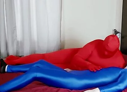 Gay Spandex Frotting And Rubbing In Zentai Catsuits