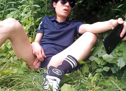 After Getting Caught Outside, Gay Twink Jon Arteen Sneaks off to Stroke Himself