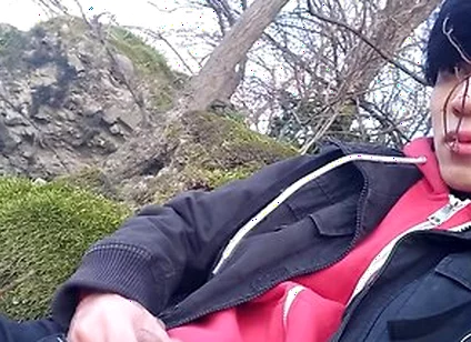 Gay Asian Twink Jon Arteen Wanks Outdoor Winter Risky, Ruined Orgasm, Big Cumshot Cleans Sperm Thigh