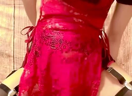 [quietly At Home] Red Sexy Costume [pseudo Sex Masturbation]