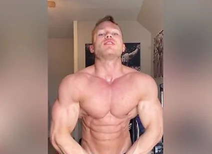 Muscle College Jock Flexing Big Cock