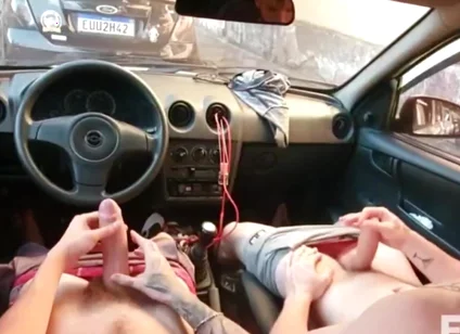 Erick Diaz and Carmona Masturbating Inside the Car in Downtown São Paulo