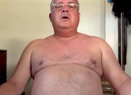 Old Man Nude in Bedroom