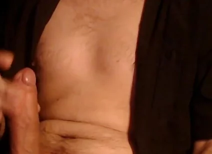 Nude Man Pumping Big Fucking Cock in Room