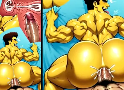 Compilation of Gay Anal Sex in a Simpsons Cartoon Style