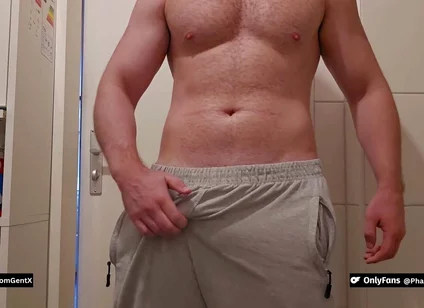 German Dirtytalk! Relaxed in Gray Sweatpants and Then Really Wild