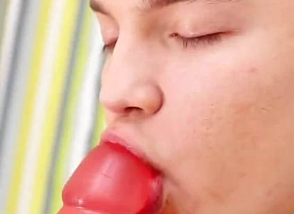 Big Rubber Dick Dildo for the Horny Teen Twink Boy