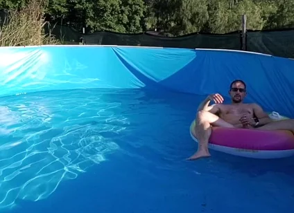 Wet Summer Ride. Handjob in the Pool