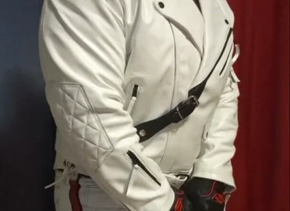 In Full White Leather Formals.