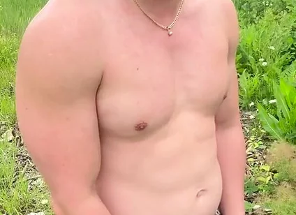 Muscular Asian Hunk Strips and Flexes Naked by the Highway - Public Muscle Worship Jo & Cum Eating