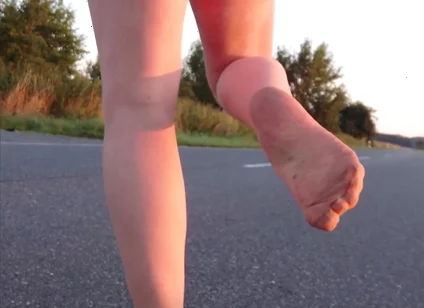 Walk in Tights on the Country Road