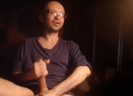 Horny Funny Guy Jerking Big Cock on Webcam