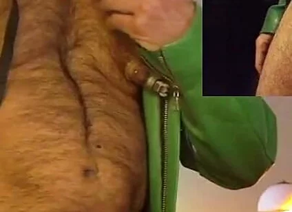 Cop Pumps His Balls, Cock and Nips While Wearing His Cop Leather