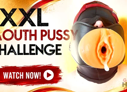 A Really Big Xxl Cock Penetrates Through the Mouth Gag Into My Mouth Pussy