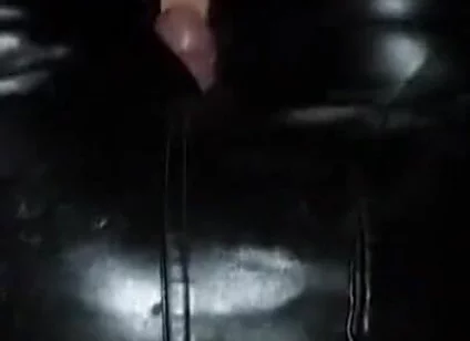 Big leather ass cumshot