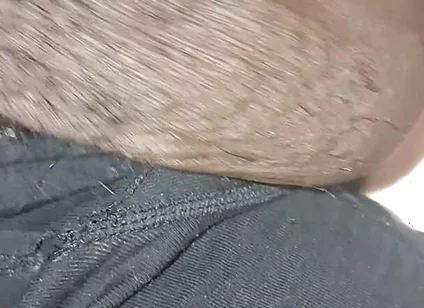 Stroking Big Black Uncut Dick Through Underwear