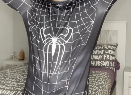 My Big Cock Cums with No Touch Spiderman Suit