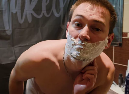 I Shave My Facial Hair and Armpits. Hot Amateur Guy Solo
