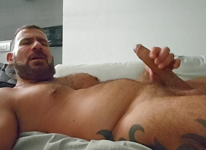 Stepdaddy Wanking on Couch