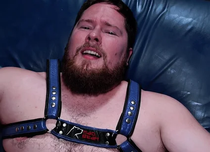 Leather Dungeon Sling Chained Boy Swings on Thick Meat, Throat Trained Sloppy