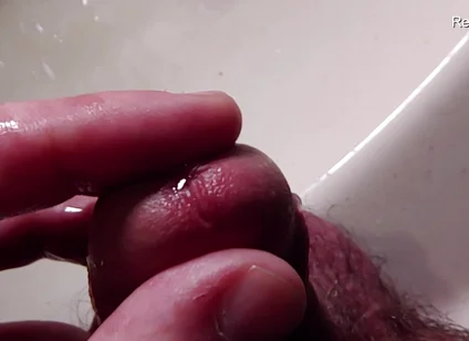 Peehole Piss Play Close up View in Slow Motion