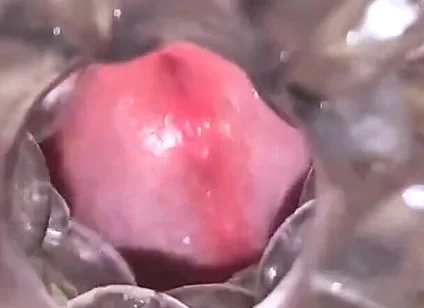 Close-up Cock in Tool for Masturbate Orgasm on Flash