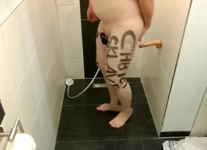 Slave Lettering Marking Anal Hook Dildo Plug Milking Fucked Winch Penis Cage Shower Outdoor Street
