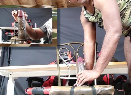 Military Slut Destroying Bussy with Giant Dongs
