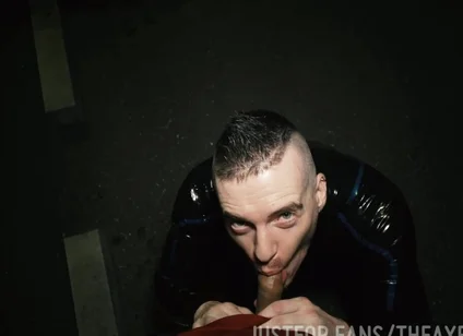 Rubber boy night walk piss