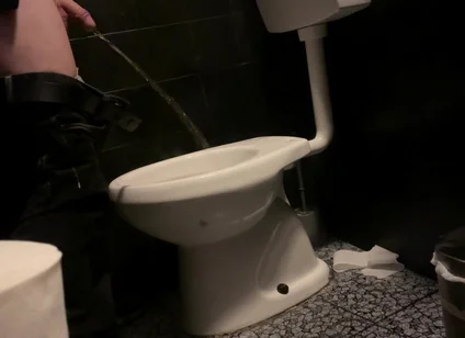 Amateur Straight Boy Caught Peeing in a Bar Restroom