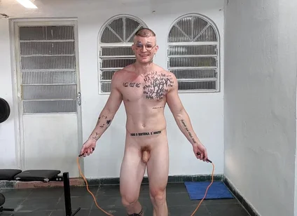 White Shaved Training Naked