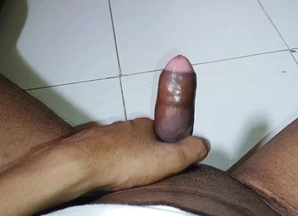 Big Pink Head Dick Slowly Close up