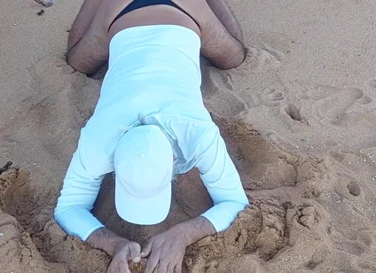 Ladysilva on the Beach in Panties Showing off Her Sexy Ass