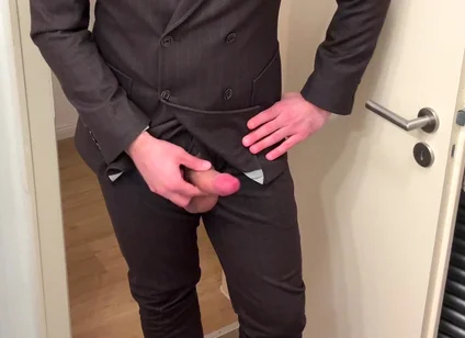Businessman in Suit Jerks off on His Patent Leather Shoes