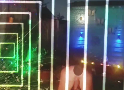 !!flash Warning!! Buttplug in Garden at Night
