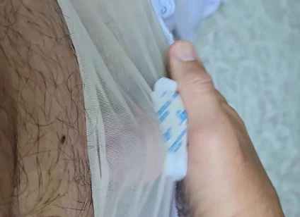 Takepad in Vintage Stockings with Sheer Panties Cum