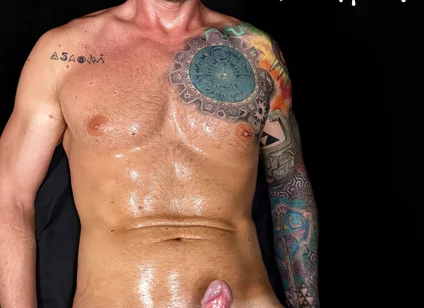 Milking and Edging Sexy Tatted Man