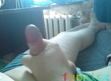 Fat Sissy Jerks off His Floppy Cock and Cums