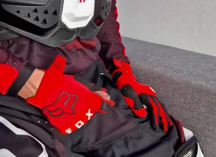 A Very Excited Biker Marked His New Fox Boots