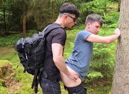 I Throat-fucked My Gay Slut and Railed Him Bareback in the Woods Till My Cock Shot a Cum Load.