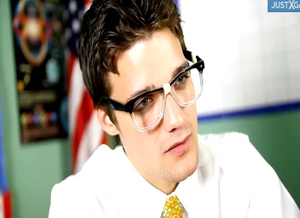Eager Twink Adam Takes Krys Thick Cock in Classroom