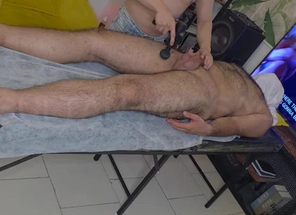 Oiled up and Open - Professional Masseur Gives Client the Full Service